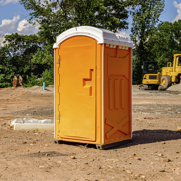 how often are the porta potties cleaned and serviced during a rental period in Goodrich